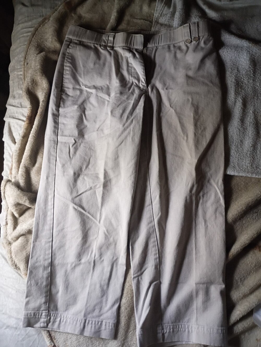 Classic Wide-Leg Capris in Light Taupe